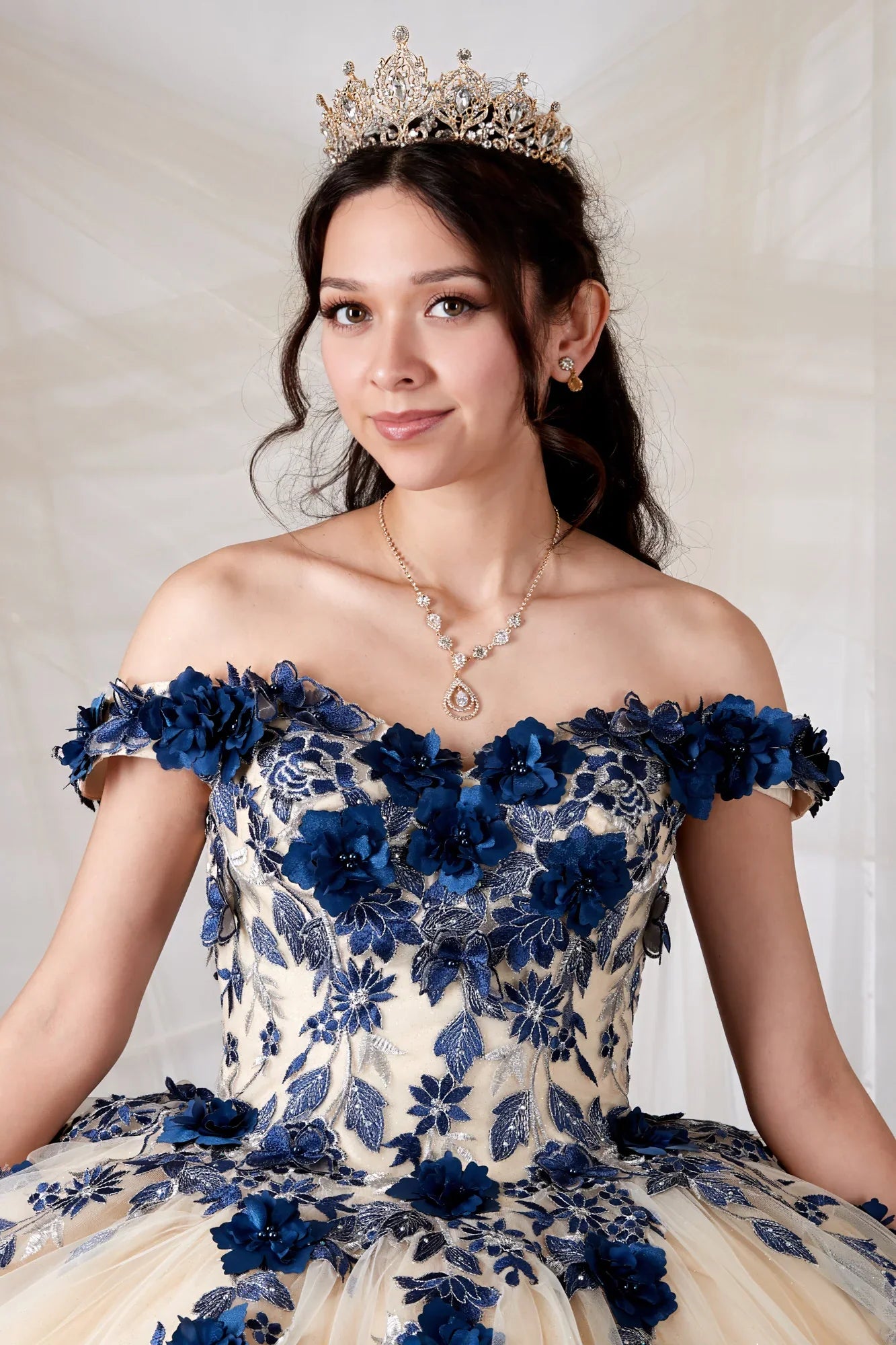 3D Floral Quinceanera Dress Off-Shoulder Ball Gown by Calla SCL-30036