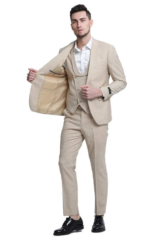 Tan Suits For Wedding - Tan Groomsmen Suits - Tan  Wedding  Tuxedo - Men's Tuxedo USA