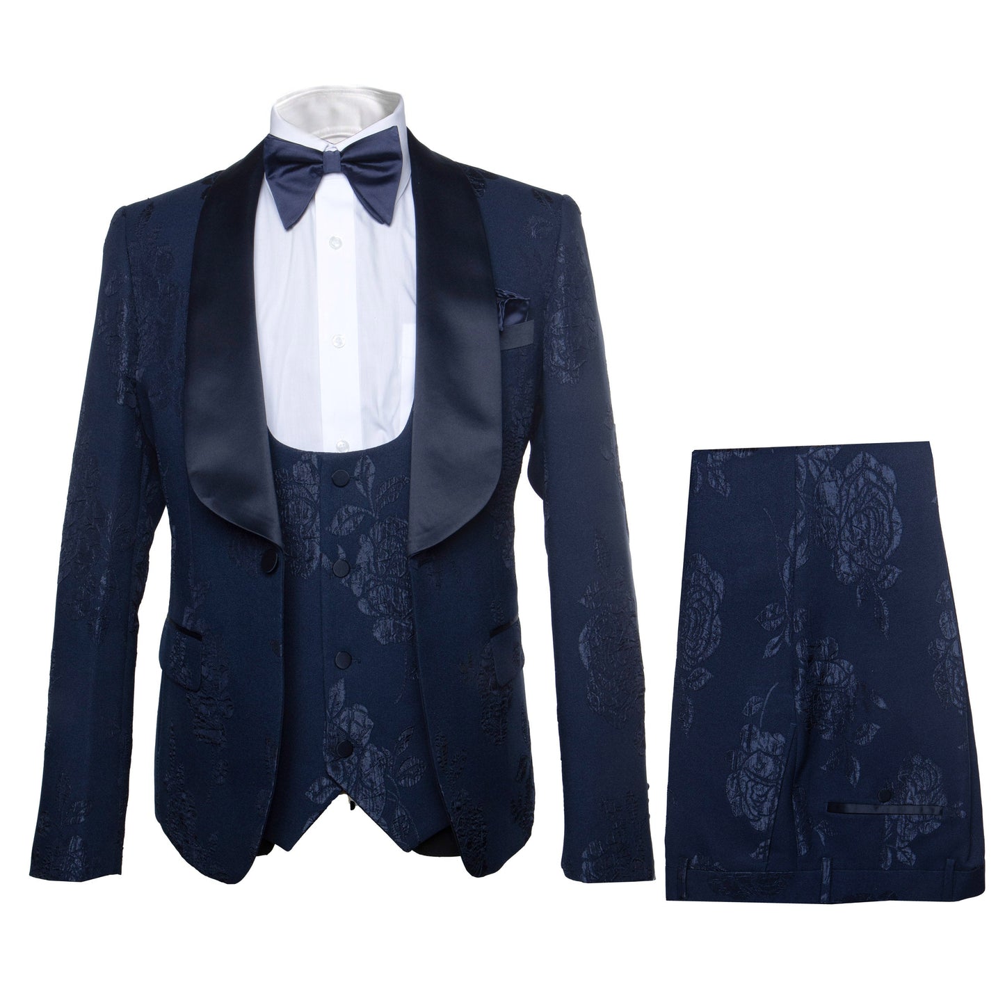 Rossi Man RM1252 ?? Men's 3-Piece Smoking Style Tuxedo for Elegant Evenings