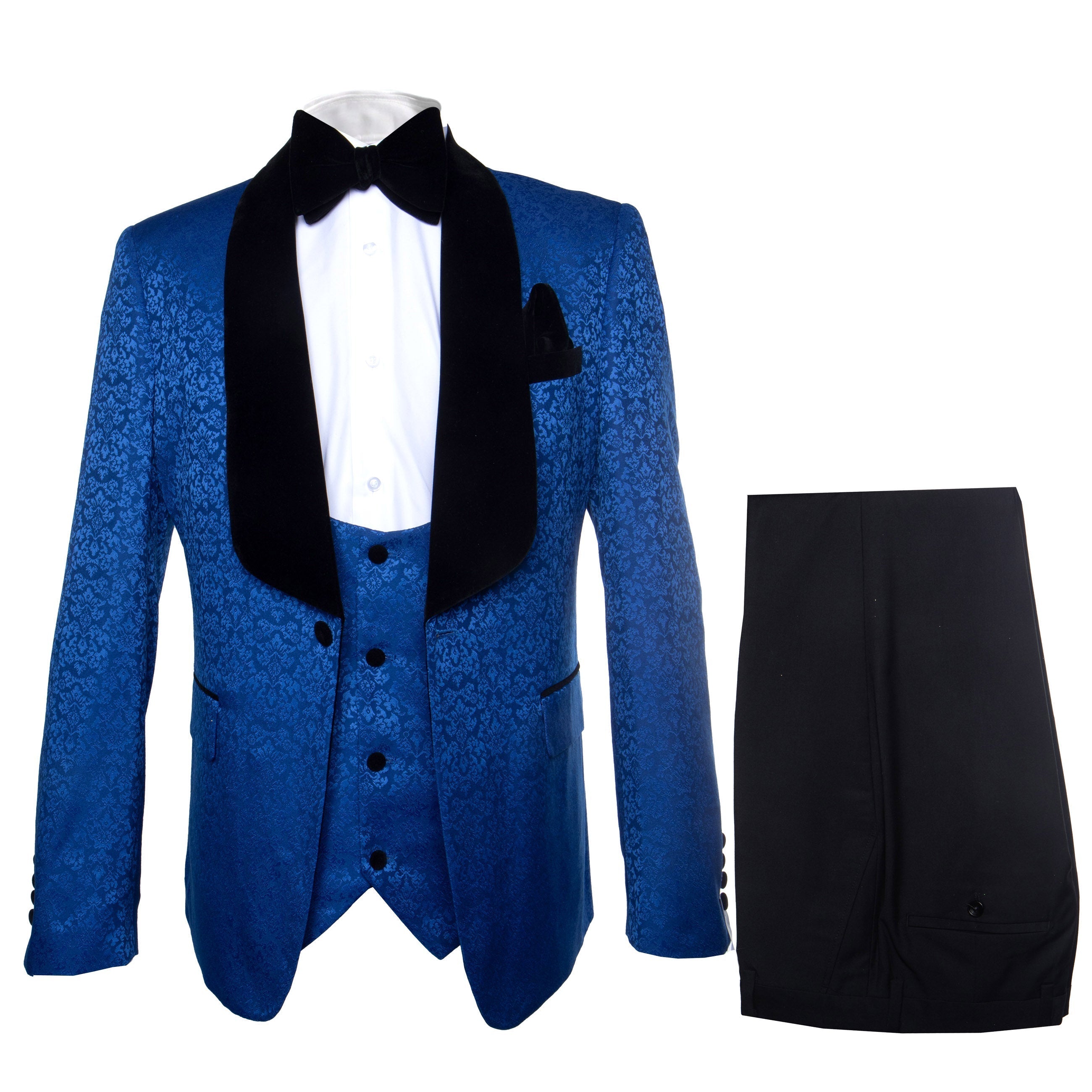 Rossi Man RM1483 ƒ?? Slim Fit Smoking Style 3-Piece Tuxedo for Men