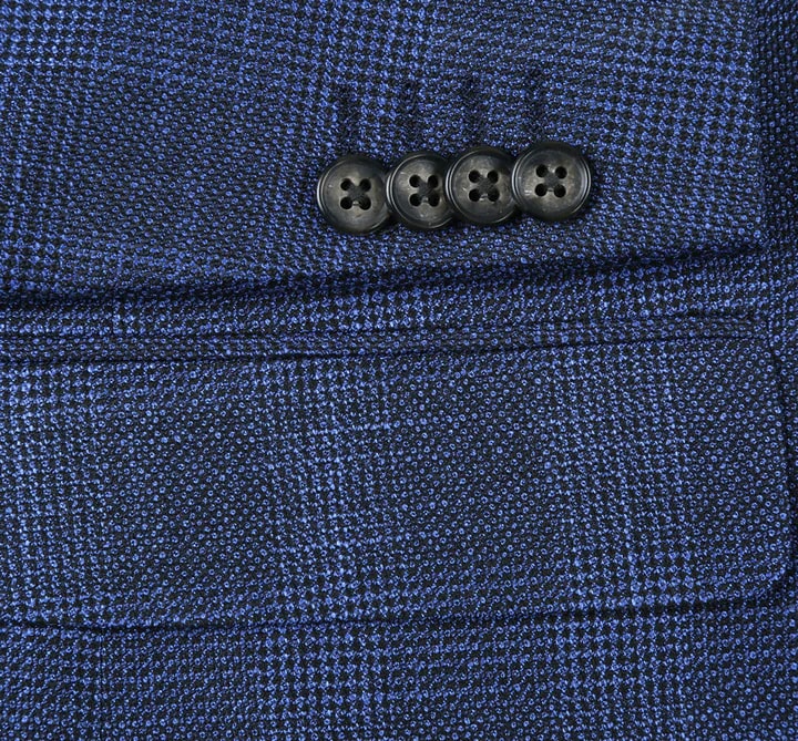 Saco vaquero - Western Sport Coat - Western Blazer- Mens Two Button Classic Fit Sport Coat Blazer In Navy Blue Windowpane Plaid