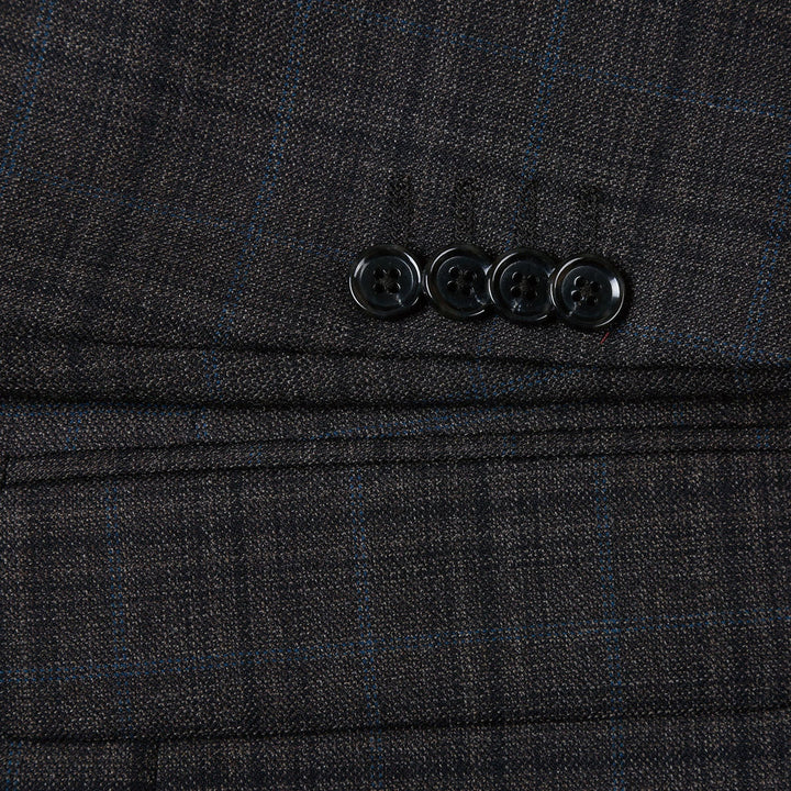 Saco vaquero - Western Sport Coat - Western Blazer - Mens Two Button Classic Fit Wool Sport Coat Blazer In Dark Brown Windowpane Plaid