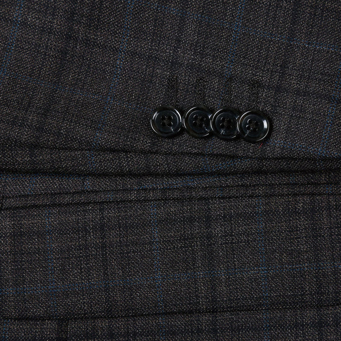 Saco vaquero - Western Sport Coat - Western Blazer - Mens Two Button Classic Fit Wool Sport Coat Blazer In Dark Brown Windowpane Plaid