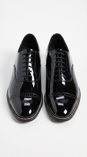 Stacy Adams Concorde 11003 Men’s Black Patent Leather Cap Toe Oxford Shoes – Formal Lace-Up Dress Shoes