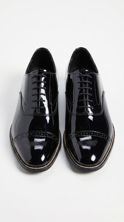 Stacy Adams Concorde 11003 Men’s Black Patent Leather Cap Toe Oxford Shoes – Formal Lace-Up Dress Shoes
