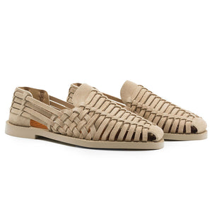 Zelli Sandali Woven Suede Huarache Loafer in Sand