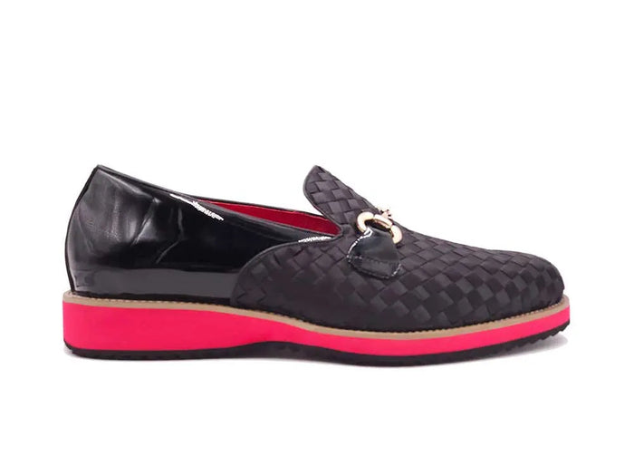 Carrucci Satin Weave Leather Bit Loafer