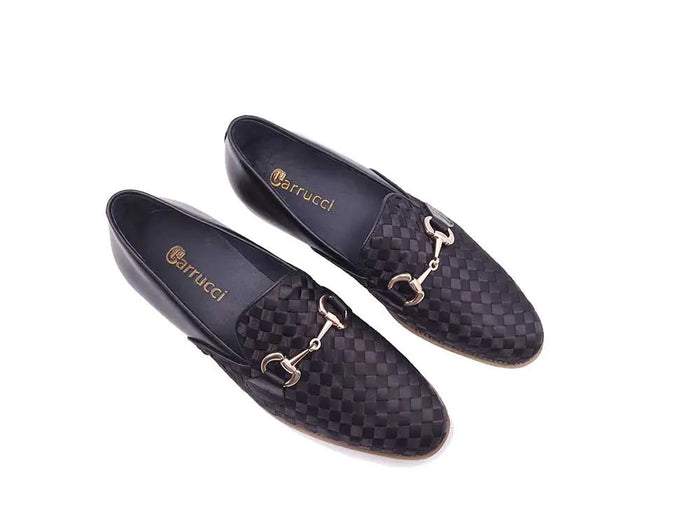 Carrucci Satin Weave Leather Bit Loafer