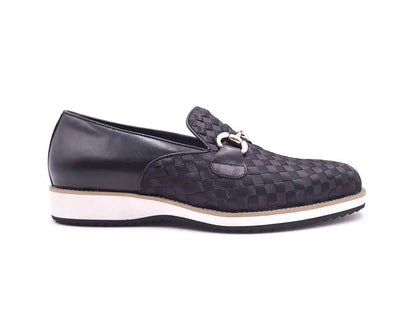Satin Weave Leather Bit Loafer