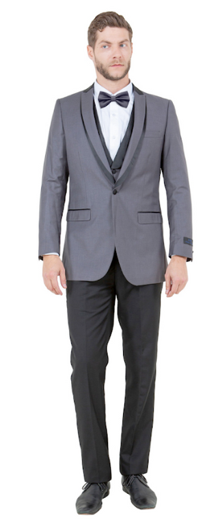 Western Suit - Trajes Para Hombres - Cowboy Formal Attire - Trajes De Novio - Notch Lapel Single Breasted Grey Suit