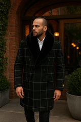 mens-black-windowpane-wool-overcoat-with-faux-fur-shawl-collar-double-breasted-long-coat