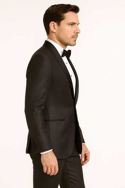 Mens Shiny Black Glitter Tuxedo with Satin Shawl Lapel  Ultra Slim Fit Sparkle Suit for Weddings, Proms & Formal Events