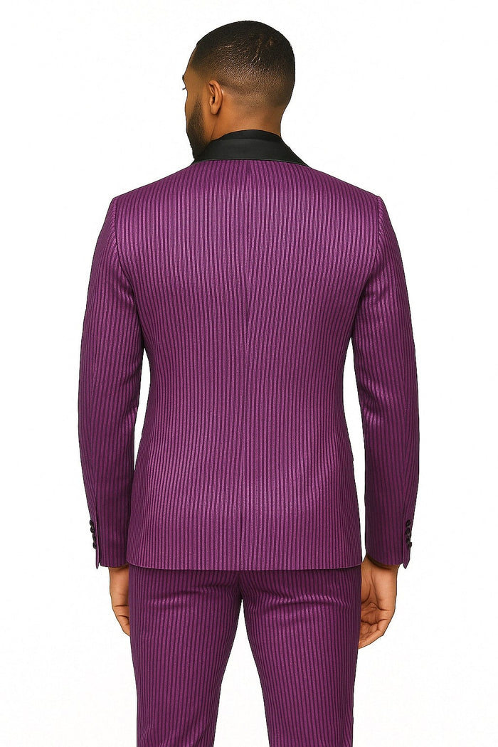 Mens Shiny Purple Tuxedo Jacket with Black Satin Shawl Lapel  Formal Party Blazer for Prom and Weddings