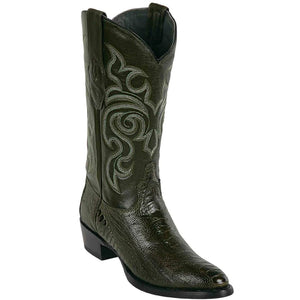 Los Altos Boots - Mens Dress Cowboy Boot - Low Priced Ostrich Leg Olive Green Cowboy Boots R-Toe- in Olive Green