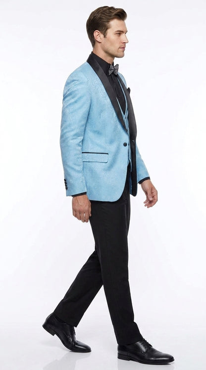 Men’s Light Blue Easter Suit, Modern Fit Lightweight Summer Jacket and Pants Set