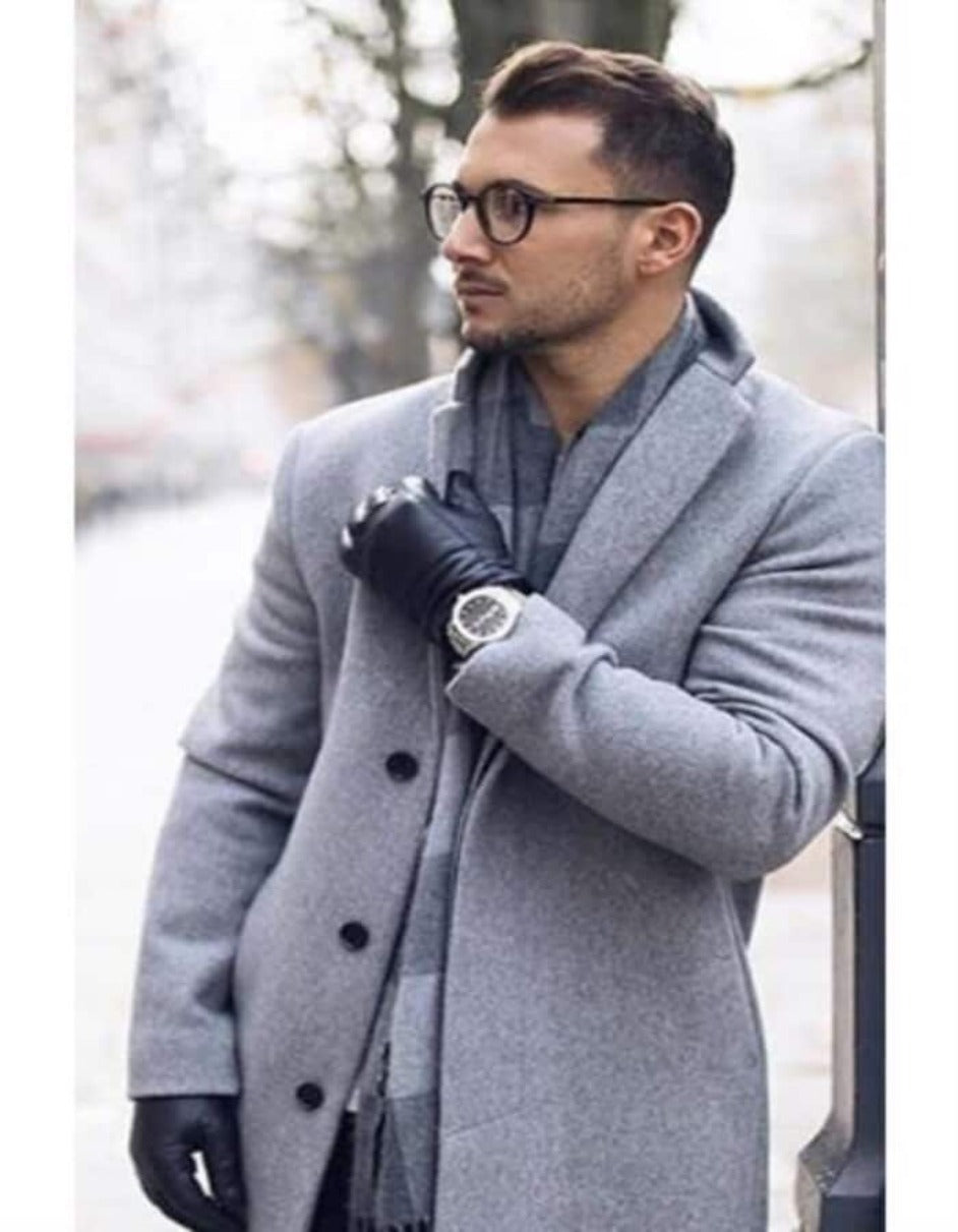 Mens Overcoat Topcoat For Men Winter Fabric Overcoat Button Clos