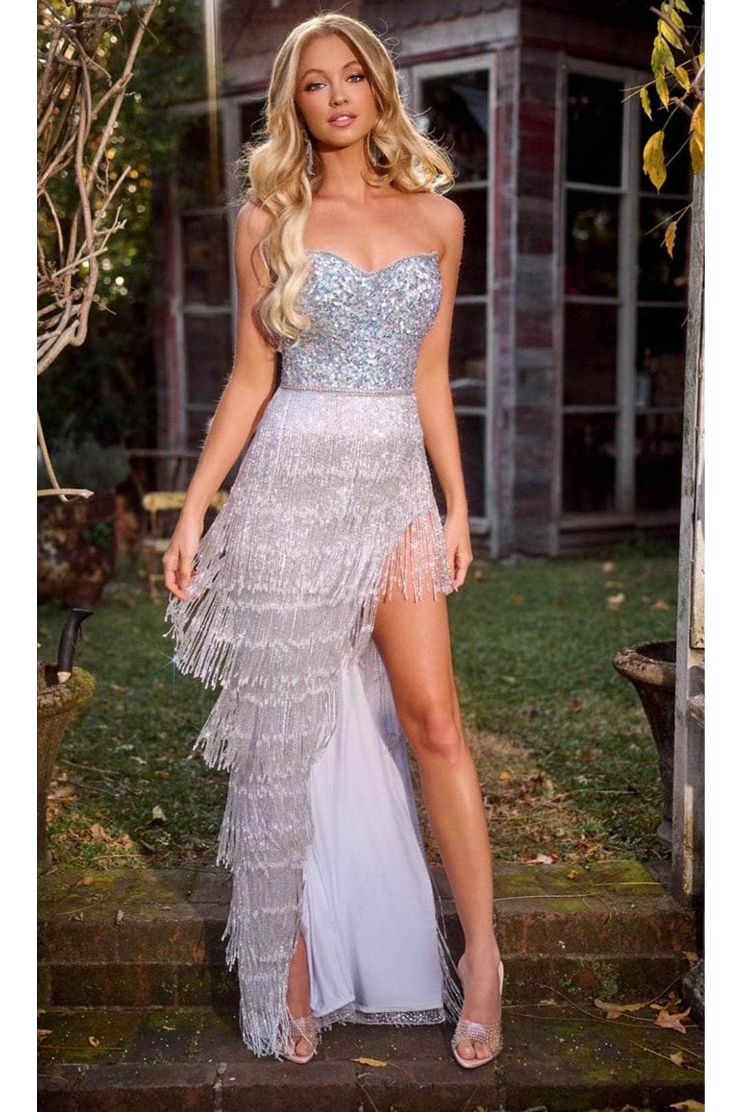 Great Gatsby Dress Womens Costume in Silver Style PS24813