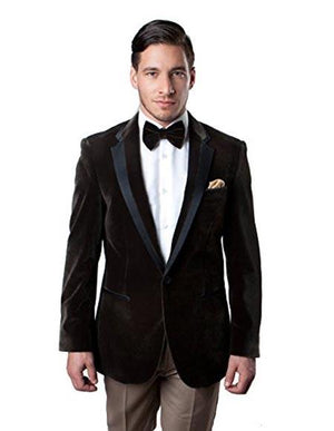 Men'S Brown Velvet Tuxedo Looking Sport Coat