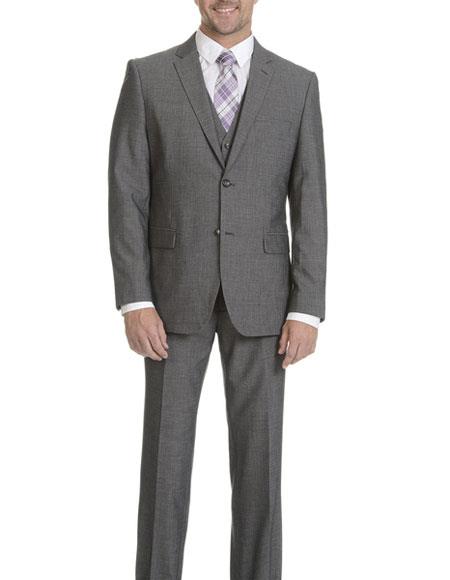 Brand: Caravelli Collezione Suit - Caravelli Suit - Caravelli italy Caravelli Men's Grey 2 Button Vested Slim Fit Suit