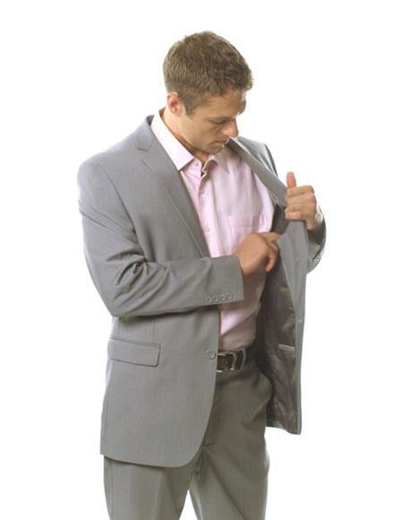 Brand: Caravelli Collezione Suit - Caravelli Suit - Caravelli italy Caravelli Men's 2 Piece Slim Fit Light Grey  Suit