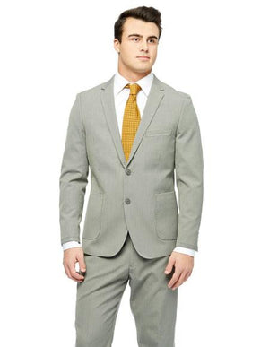 West End Men'S Checked Pattern Young Look Sand Slim Fit Suit