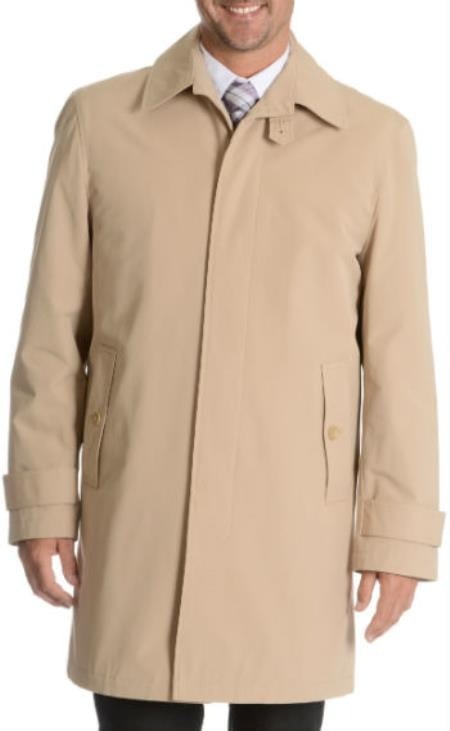 Blu Martini Button Up Rain Coat Tan Coat