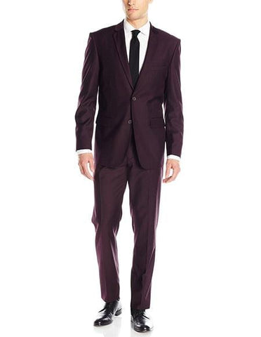 100 percent wool fit suit mens wool business eggplant suits