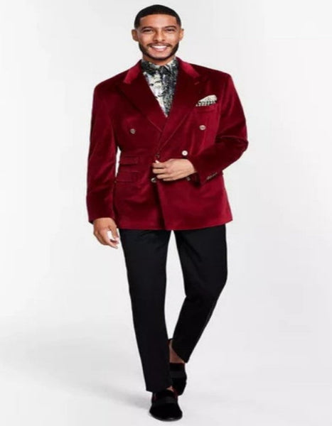 Mens Vested Polka Dot Tuxedo in Burgundy main image 1
