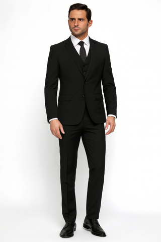 Extra Slim Fit Suit Mens Slim Fit Suit - Fitted Suit - Skinny Suit Black Tapered Fitted European Cut Suit