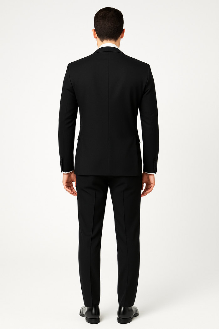 Extra Slim Fit Suit Mens Slim Fit Suit - Fitted Suit - Skinny Suit Black Tapered Fitted European Cut Suit