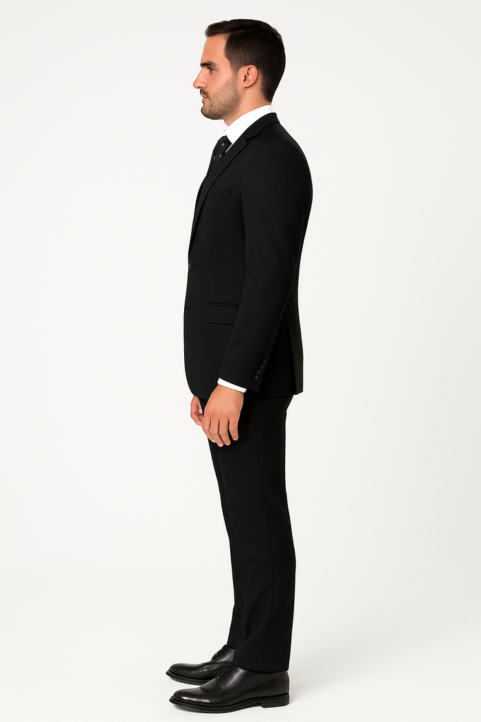 Extra Slim Fit Suit Mens Slim Fit Suit - Fitted Suit - Skinny Suit Black Tapered Fitted European Cut Suit