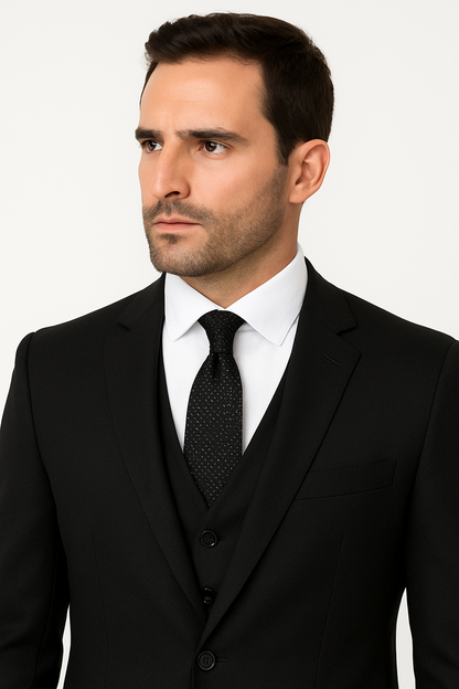 Extra Slim Fit Suit Mens Slim Fit Suit - Fitted Suit - Skinny Suit Black Tapered Fitted European Cut Suit