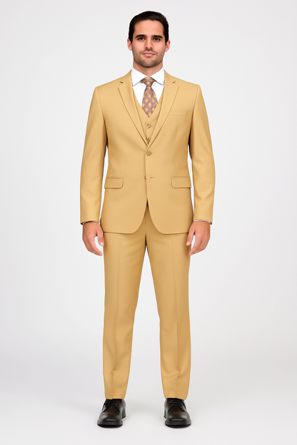 Extra Slim Fit Suit Mens Slim Fit Suit - Fitted Suit - Skinny Suit Camel Tapered Fitted European Cut Suit