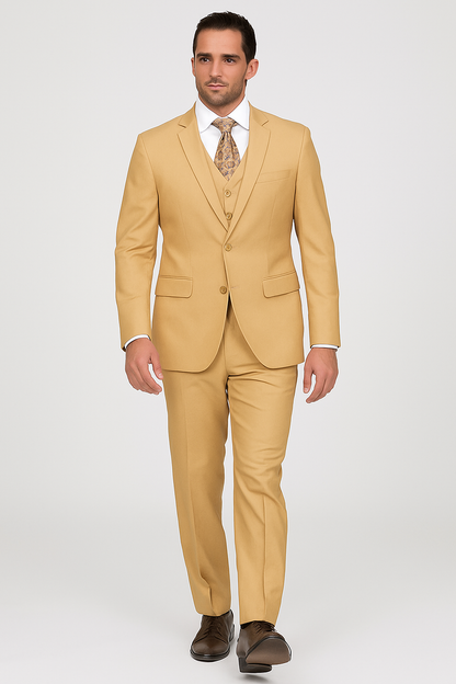 Extra Slim Fit Suit Mens Slim Fit Suit - Fitted Suit - Skinny Suit Camel Tapered Fitted European Cut Suit