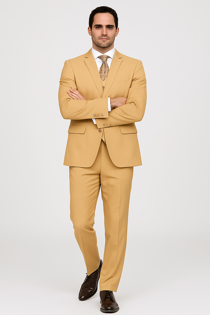 Extra Slim Fit Suit Mens Slim Fit Suit - Fitted Suit - Skinny Suit Camel Tapered Fitted European Cut Suit