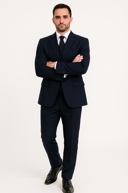 Extra Slim Fit Suit Mens Slim Fit Suit - Fitted Suit - Skinny Suit Navy Tapered Fitted European Cut Suit