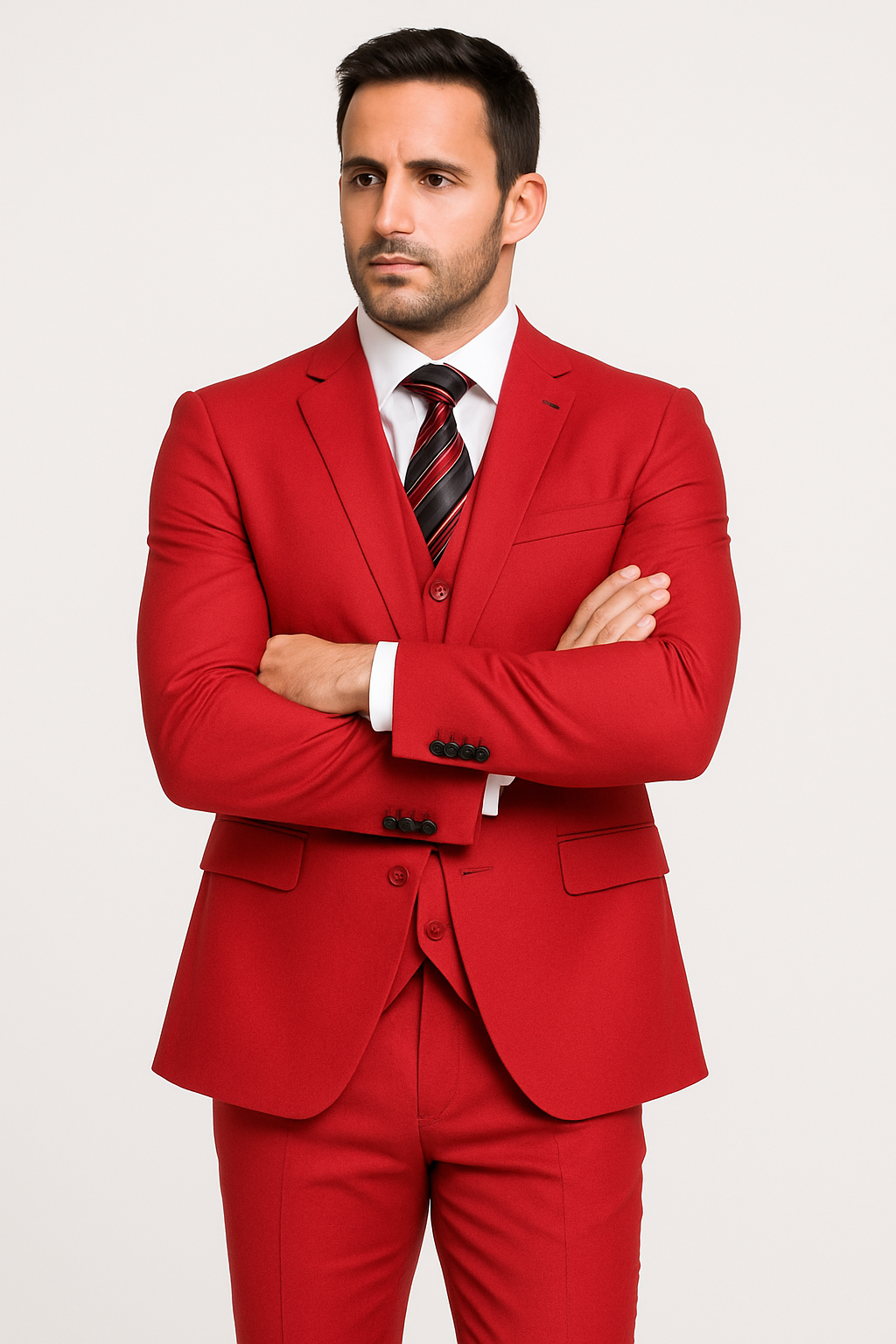 Extra Slim Fit Suit Mens Slim Fit Suit - Fitted Suit - Skinny Suit Red Tapered Fitted European Cut Suit