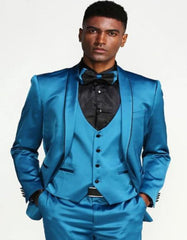 Teal Tuxedo - Teal Prom Suits - Matching Bow Tie - Teal Prom Tuxedos Jacket - Men's Tuxedo USA