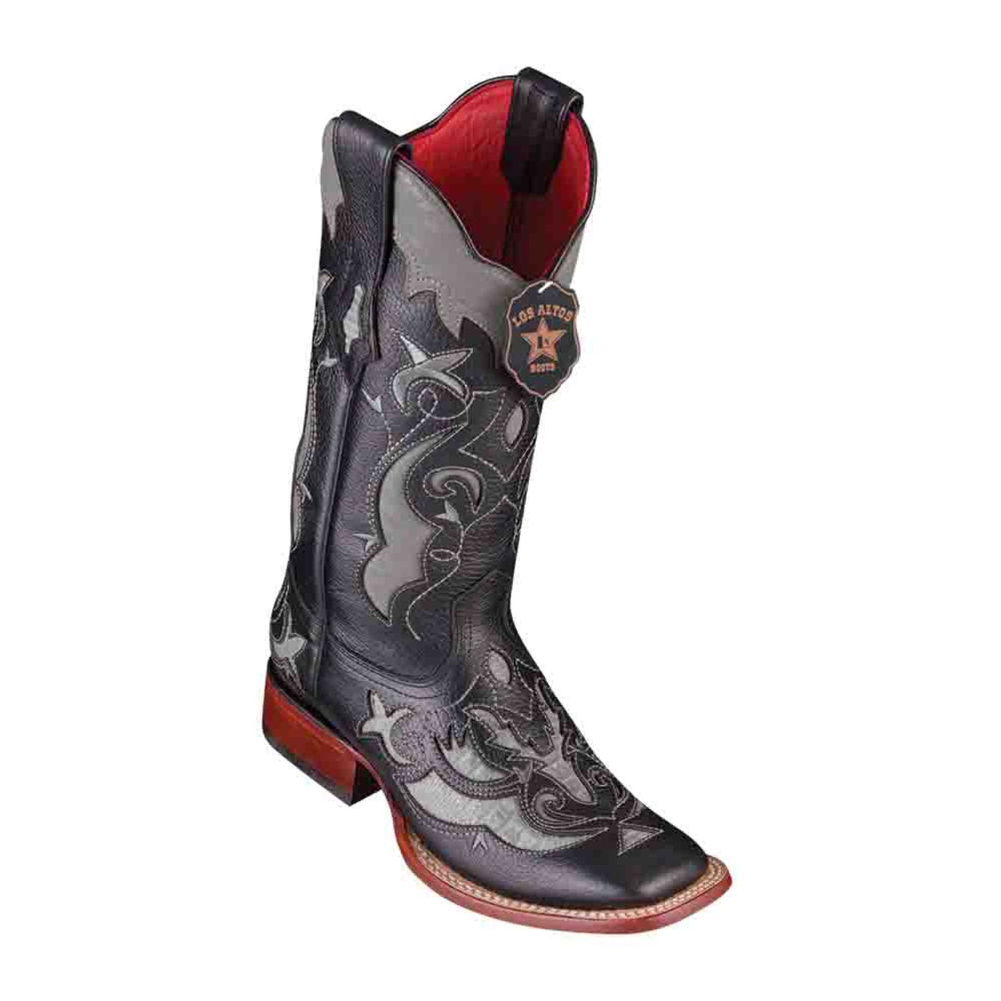 Los Altos Teju Lizard Gray Square Toe Womenƒ??s Boot