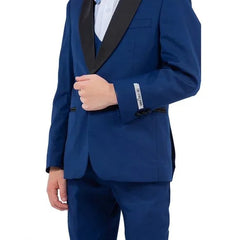 New Stacy Adams Boys Indigo Tuxedo Set, 5-Piece Black Shawl Collar - Men's Tuxedo USA