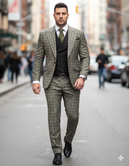 statement-suits-wool-suits-peak-lapel-suits-ticket-pocket-modern-fit-olive-suit