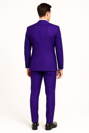 Purple Tuxedo Suit for Men  Stylish Two-Piece Prom and Wedding Suit with Matching Satin Lapel