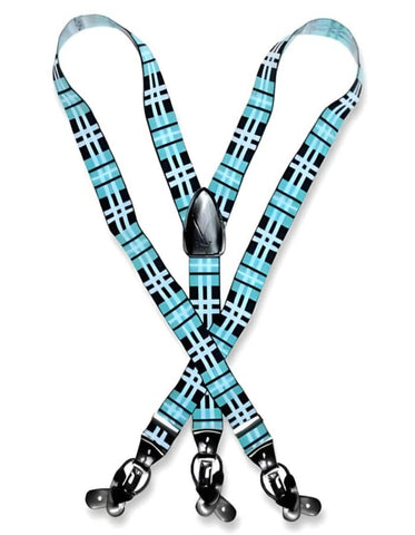 Design Dark color black turquoise ~ Light Blue Stage Party White Groomsmen Suspenders For Men Y Shape Elastic Buttons Clips - Men's Tuxedo USA