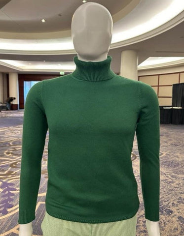 Turtleneck Sweater - Slim in Color Emerald Green