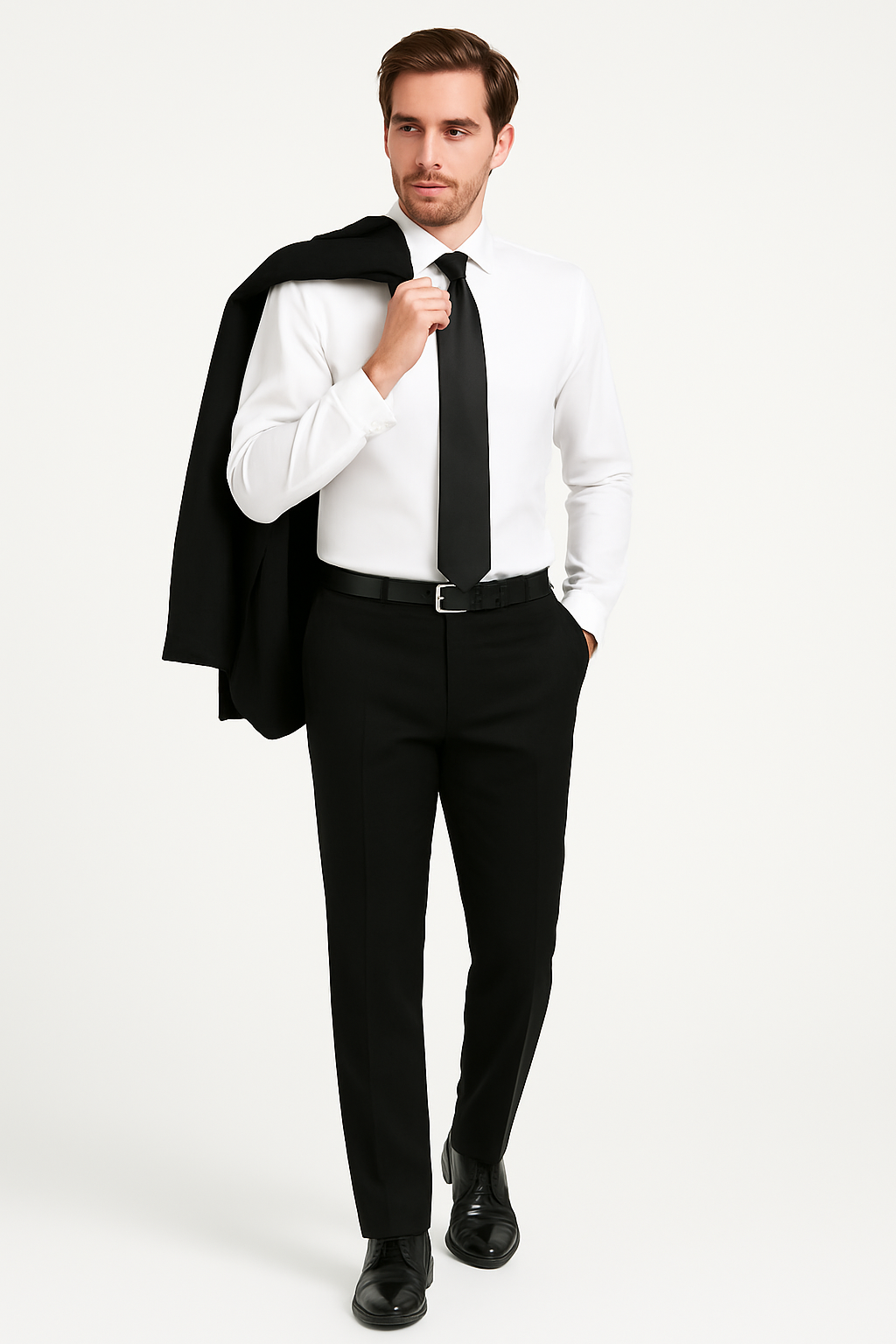 Mens Affordable 2 Button Classic Tuxedo in Black