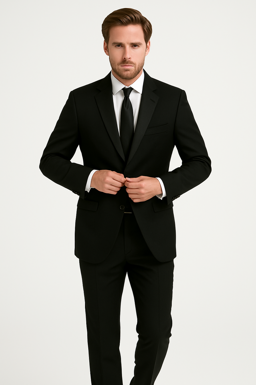 Mens Affordable 2 Button Classic Tuxedo in Black