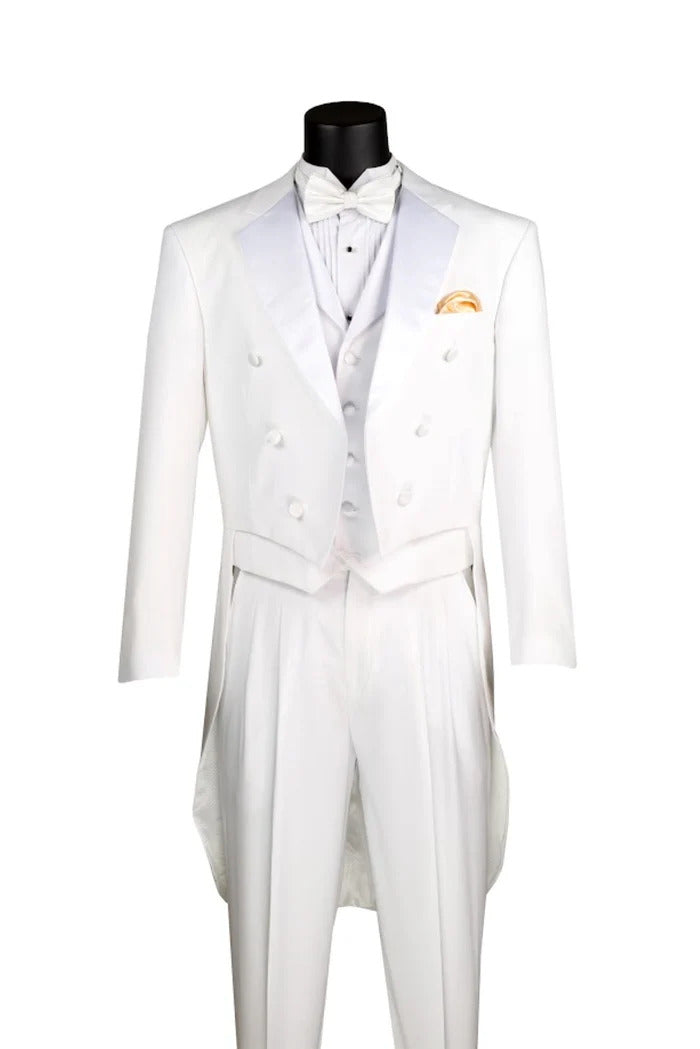 Mens Tuxedo Regular Fit Collection with Tails 3 Piece in Black