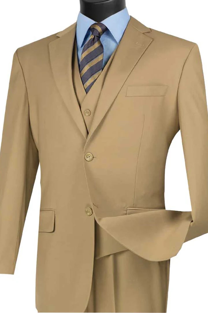 Tan Suits For Wedding - Tan Groomsmen Suits - Tan 5 Button Tuxedo - Men's Tuxedo USA