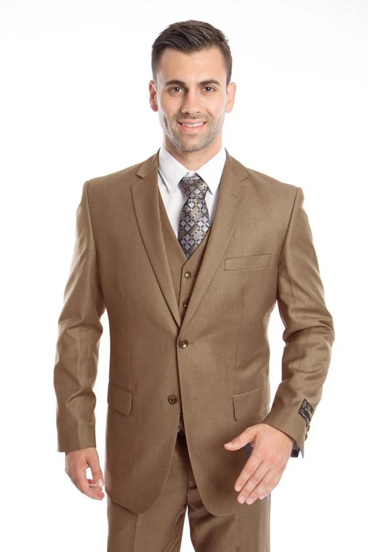 Tan Suits For Wedding - Tan Groomsmen Suits - Tan Wedding & Business Tuxedo - Men's Tuxedo USA