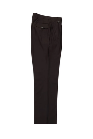 Tiglio Luxe Brown Wide Leg, Pure Wool Dress Pants 2576 TIG1003